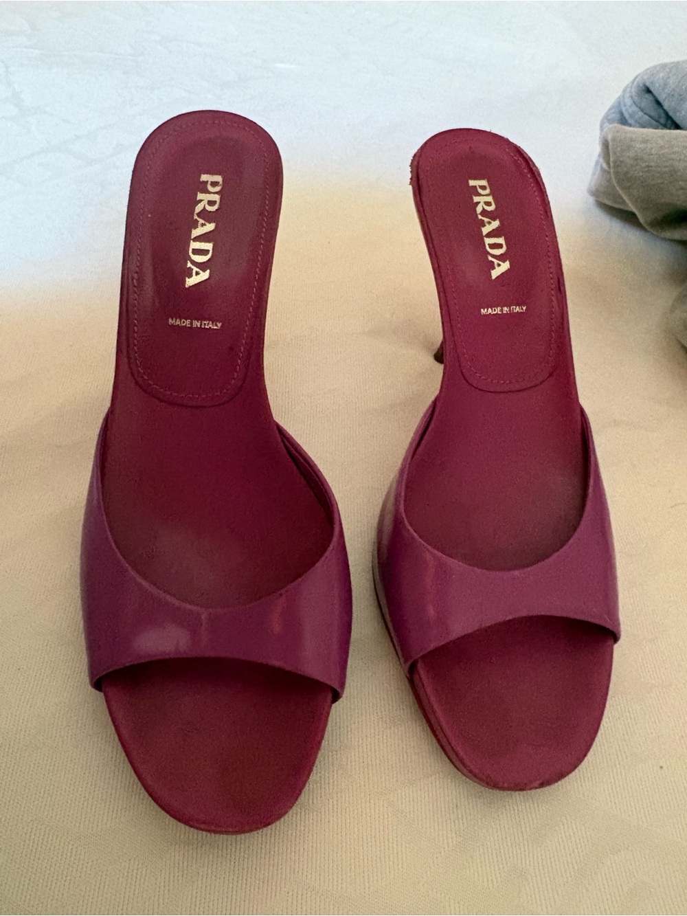 🇮🇹Vintage Prada SS2003 Pink Leather Kitten Heel Mule Sandals Y2k –sz EU 38/italy - Picture 9 of 10